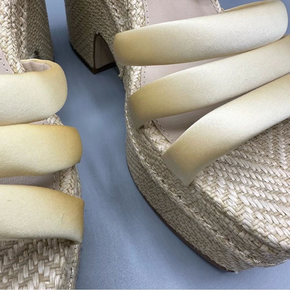 Sam Edelman Tibby Washed Lemon Plarform Wedge Sandal Women’s Size 8.5